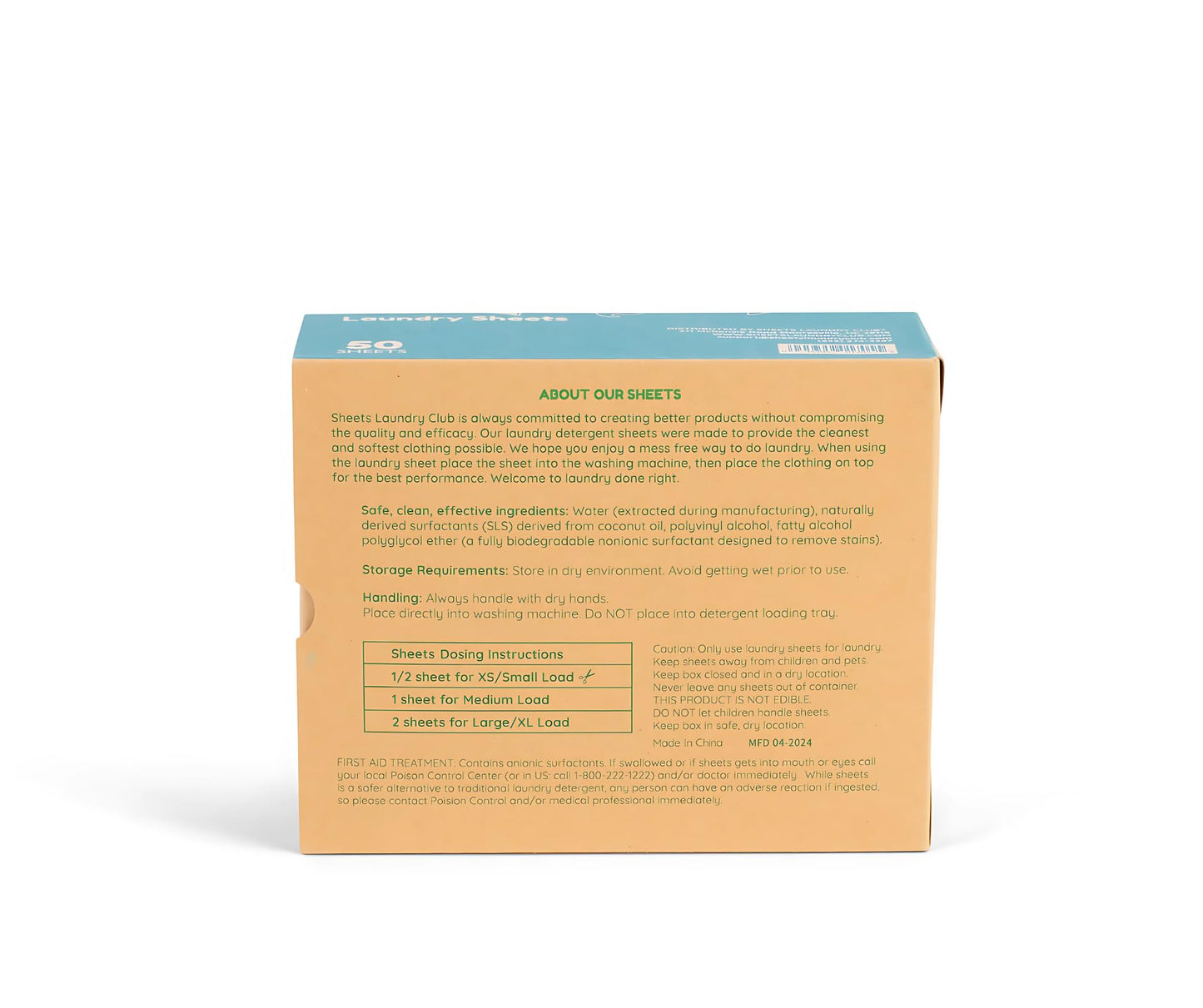 Sheets Laundry Club - Liquidless Laundry Detergent Sheets, 100 Loads - Fragrance Free Scent, Eco-Friendly, Quick-Dissolving Formula, Hypoallergenic