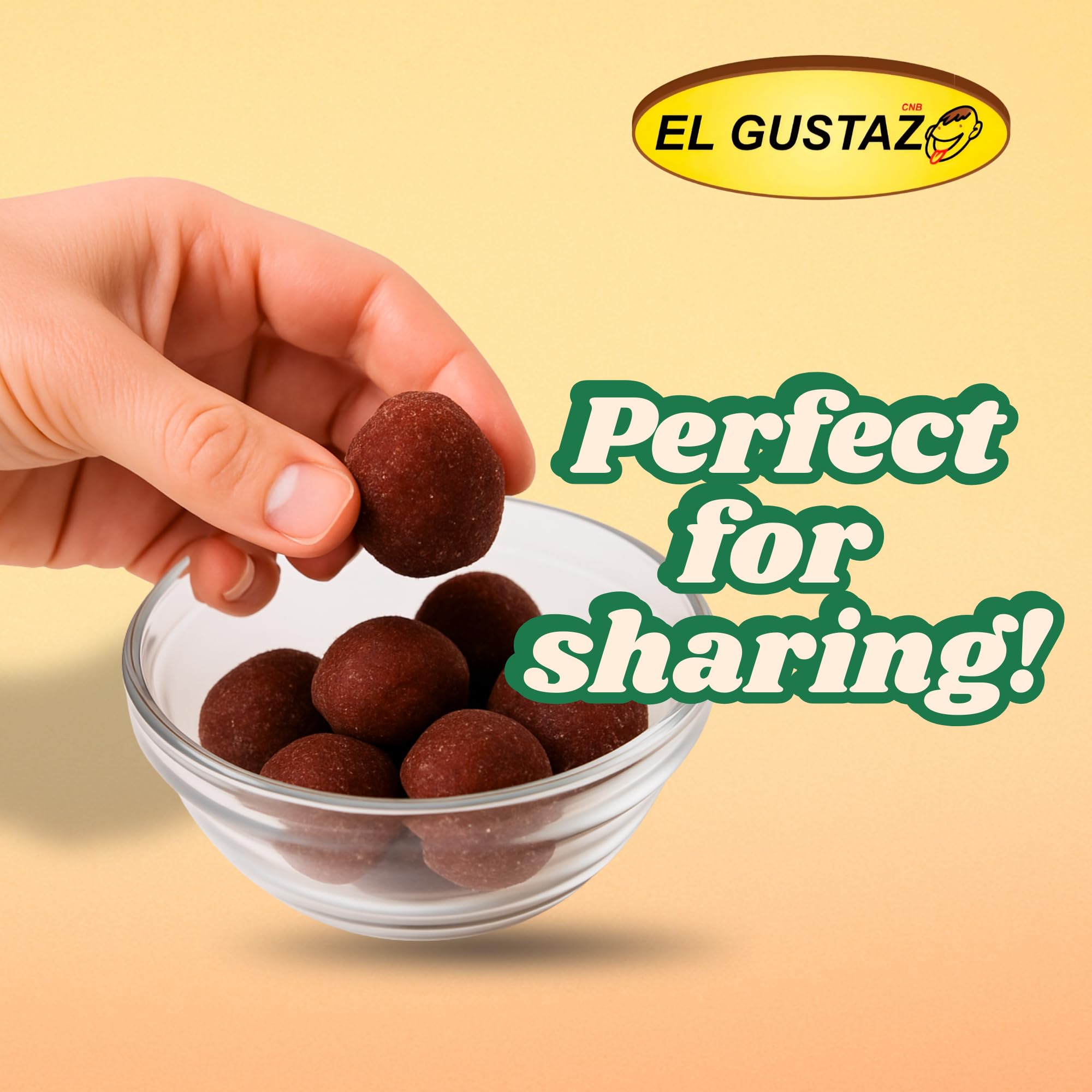 El Gustazo Tamarind Balls Candy, Dulce de Tamarindo Natural, Sweet & Tangy Flavor, 8 oz Pack