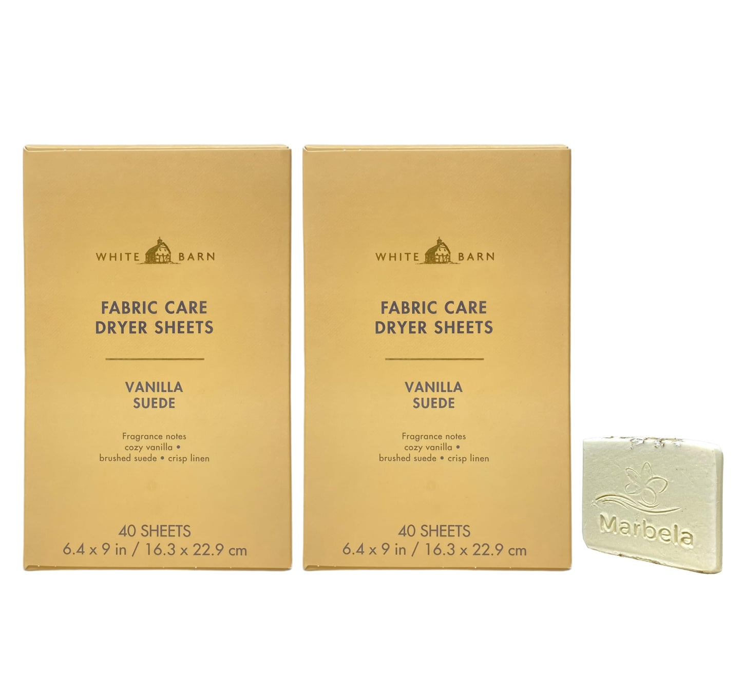 Bath & Body Works Vanilla Suede Fabric Care Dryer Sheets - 2 Boxes (80 Sheets Total) - with a Natural Oats Sample Soap