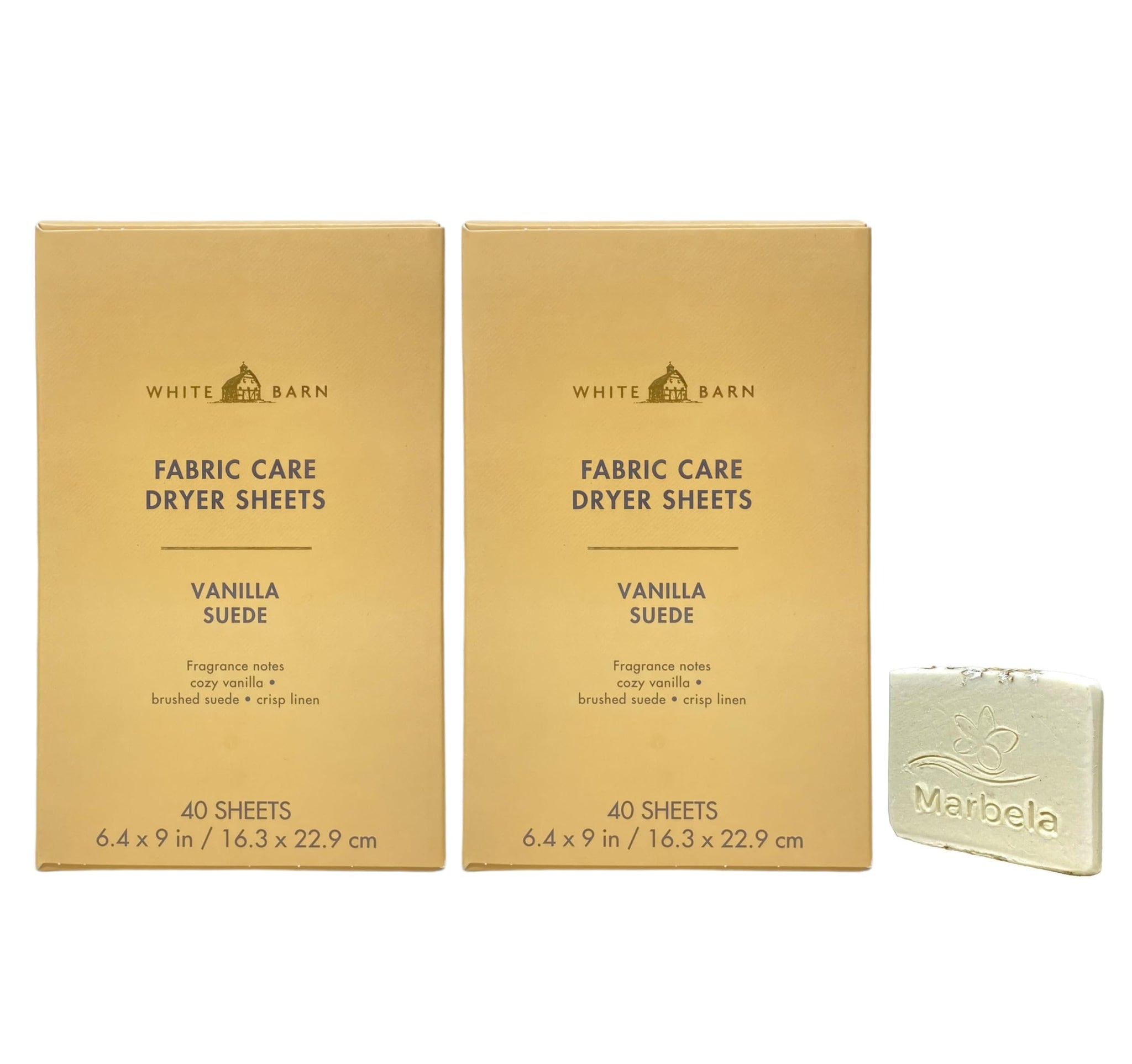 Bath & Body Works Vanilla Suede Fabric Care Dryer Sheets - 2 Boxes (80 Sheets Total) - with a Natural Oats Sample Soap