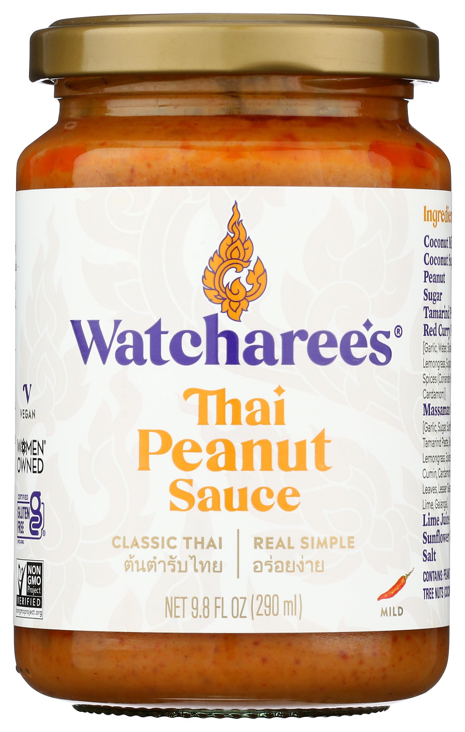 Watcharee Thai Peanut Sauce, 9.8 FZ