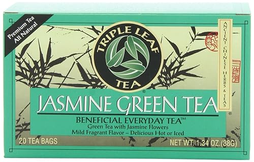 Triple Leaf Tea, Jasmine Green Tea, 20 Tea Bags (Pack of 6)