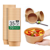 TOPtoper 35 Oz Large Paper Bowls?WITHOUT LIDS? 70 Pack Disposable Soup Bowls Plastic Free Party Supplies for Hot/Cold Food, Soup (35 OZ)