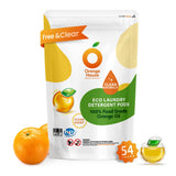 ORANGE HOUSE Laundry Detergent Pods, Natural Plant-Based Detergent with Orange Oil?Hypoallergenic, Child-Resistant Pouch, Free & Clean, Scent-Free, HE