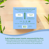Caboo Tree Free Paper Towels, 6 Rolls, Plastic Free & Eco Friendly, Earth Friendly, Sustainable Kitchen Paper Towels with Strong 2 Ply Sheets