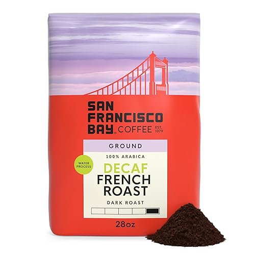 San Francisco Bay Decaf Ground Coffee, Decaf French Roast (28 oz Bag), Dark Roast Coffee, Swiss Water Process