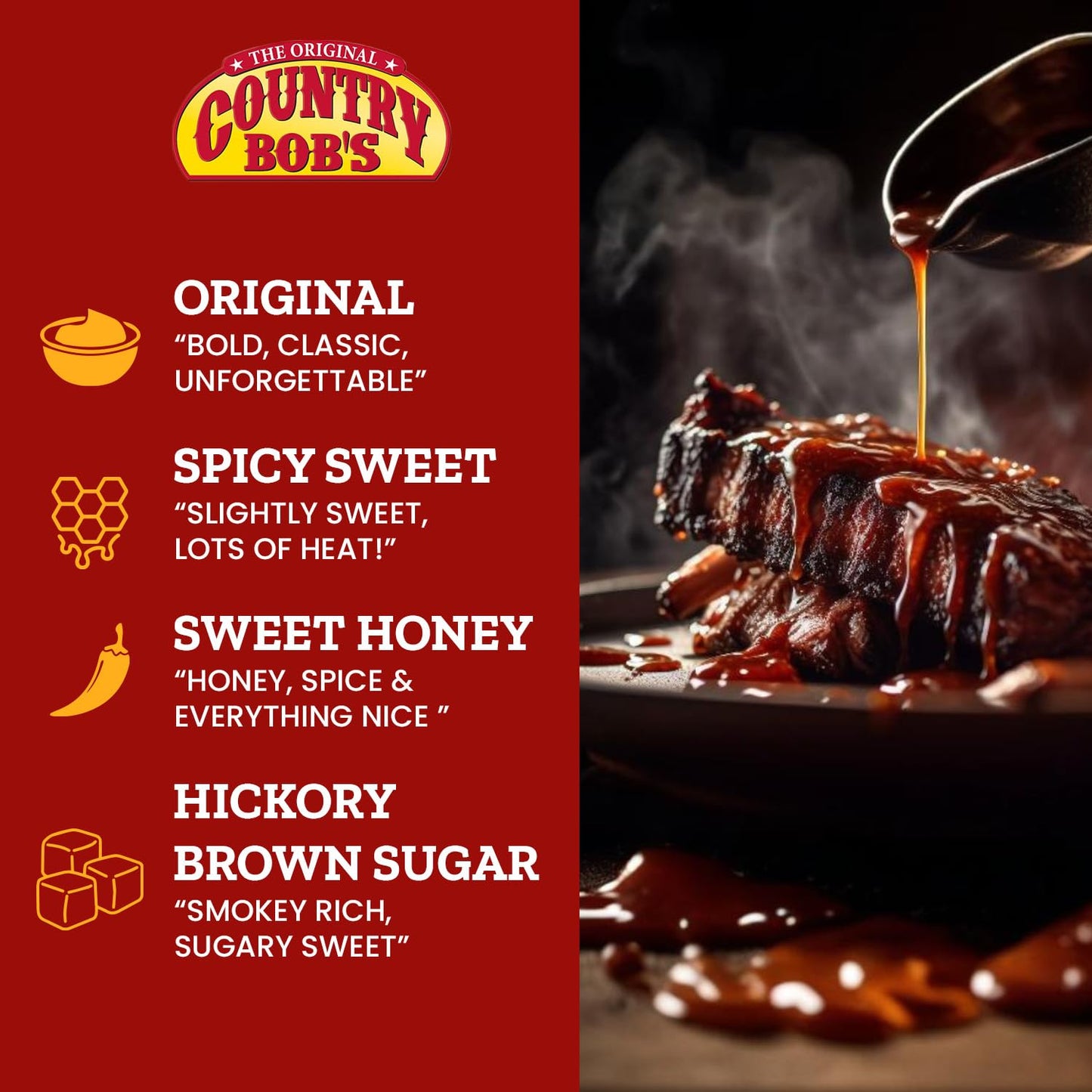 Country Bob's - BBQ Sauce Variety Pack - 18 oz (Pack of 4)