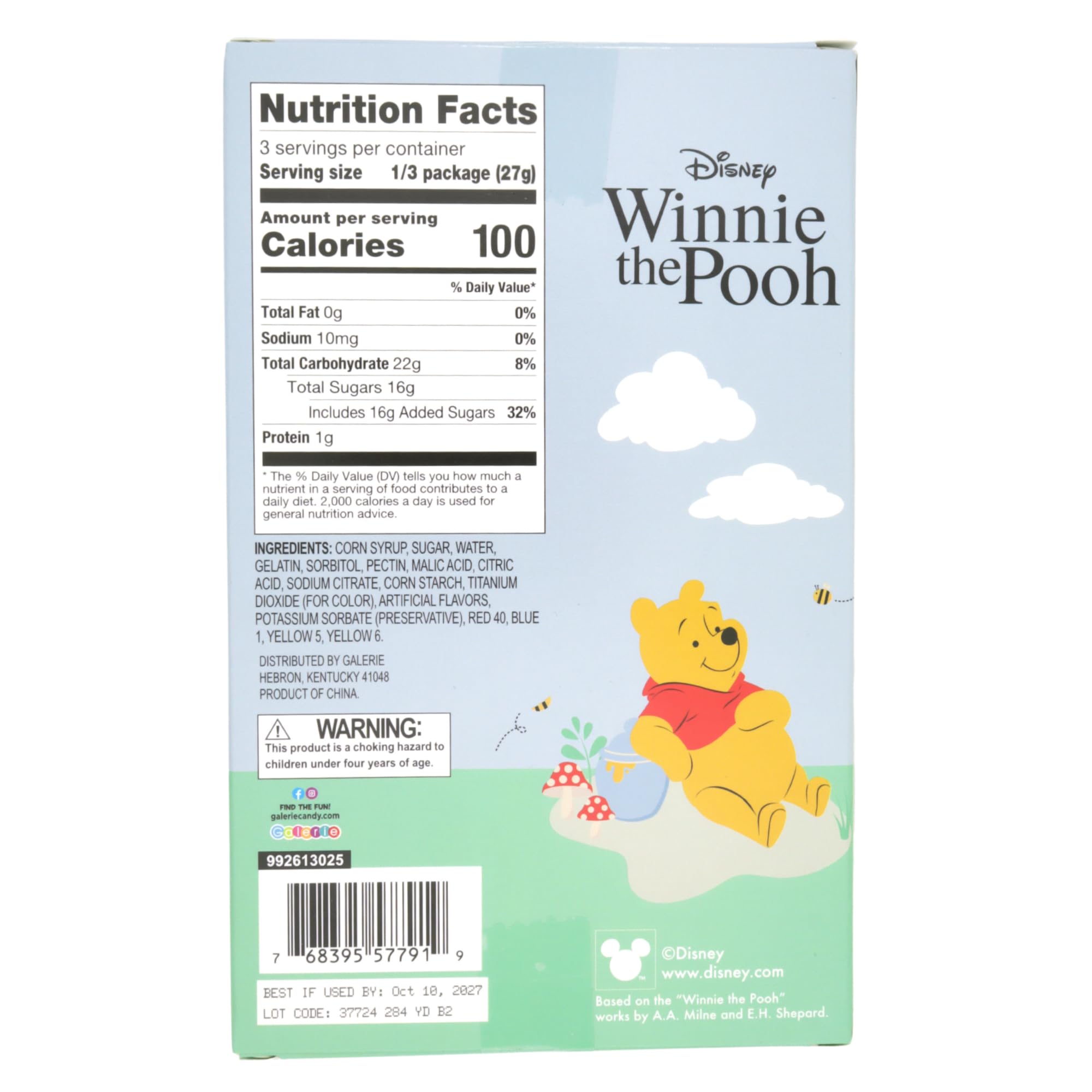 Winnie Pooh Bear Jumbo Gummy, Fruit Punch Flavored, Fun Novelty Candy, 2.82 Ounces