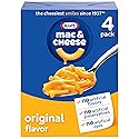Kraft Mac and Cheese, 4 Boxes, for Easy Dinner or Dinner Sides, Original Flavor, No Artificial Flavors, Preservatives or Dyes, 7.25 oz