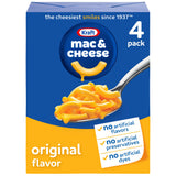 Kraft Mac and Cheese, 4 Boxes, for Easy Dinner or Dinner Sides, Original Flavor, No Artificial Flavors, Preservatives or Dyes, 7.25 oz