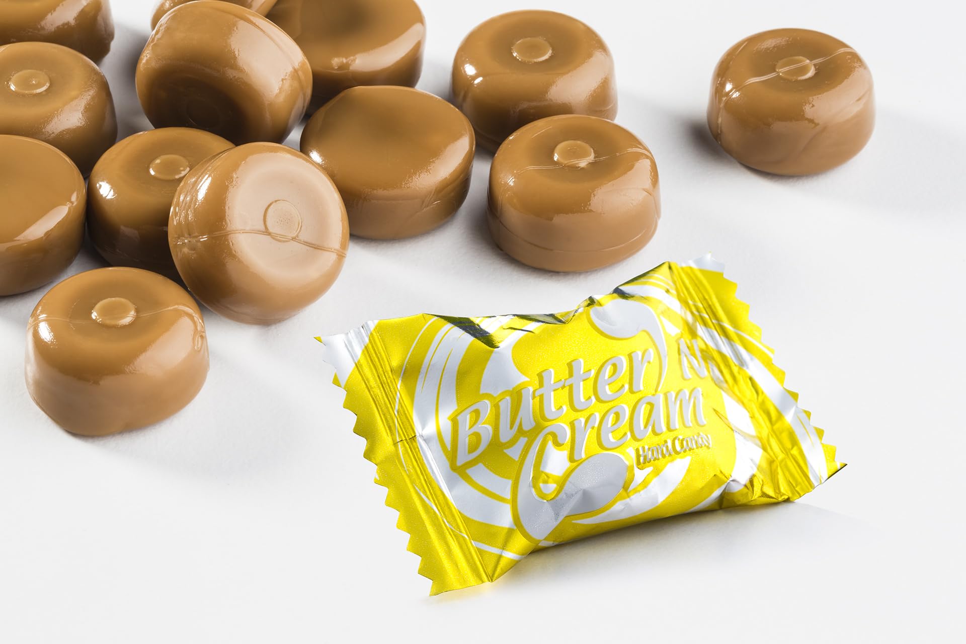 Butter Toffee, 2 Pound Bulk Candy (Approx. 150 pcs.), Butter Cream Toffee Candy, Old Fashion Hard Candies Individually Wrapped