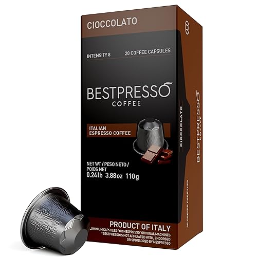 Bestpresso Coffee for Nespresso Original Machine 120 pods Certified Genuine Espresso Chocolate Blend (Medium Intensity) Pods Compatible with Nespresso