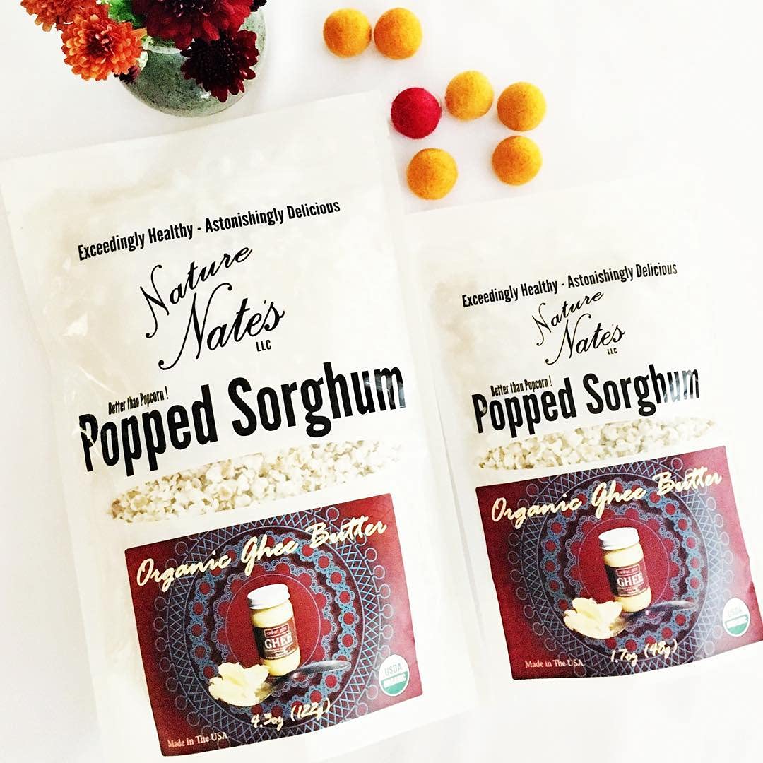 Nature Nate’s Popped Sorghum, Popcorn Alternative, Ghee Butter - Organic, Keto & Gluten Free, Healthy Snacks, Better Than Popcorn, Made in USA - 4.3