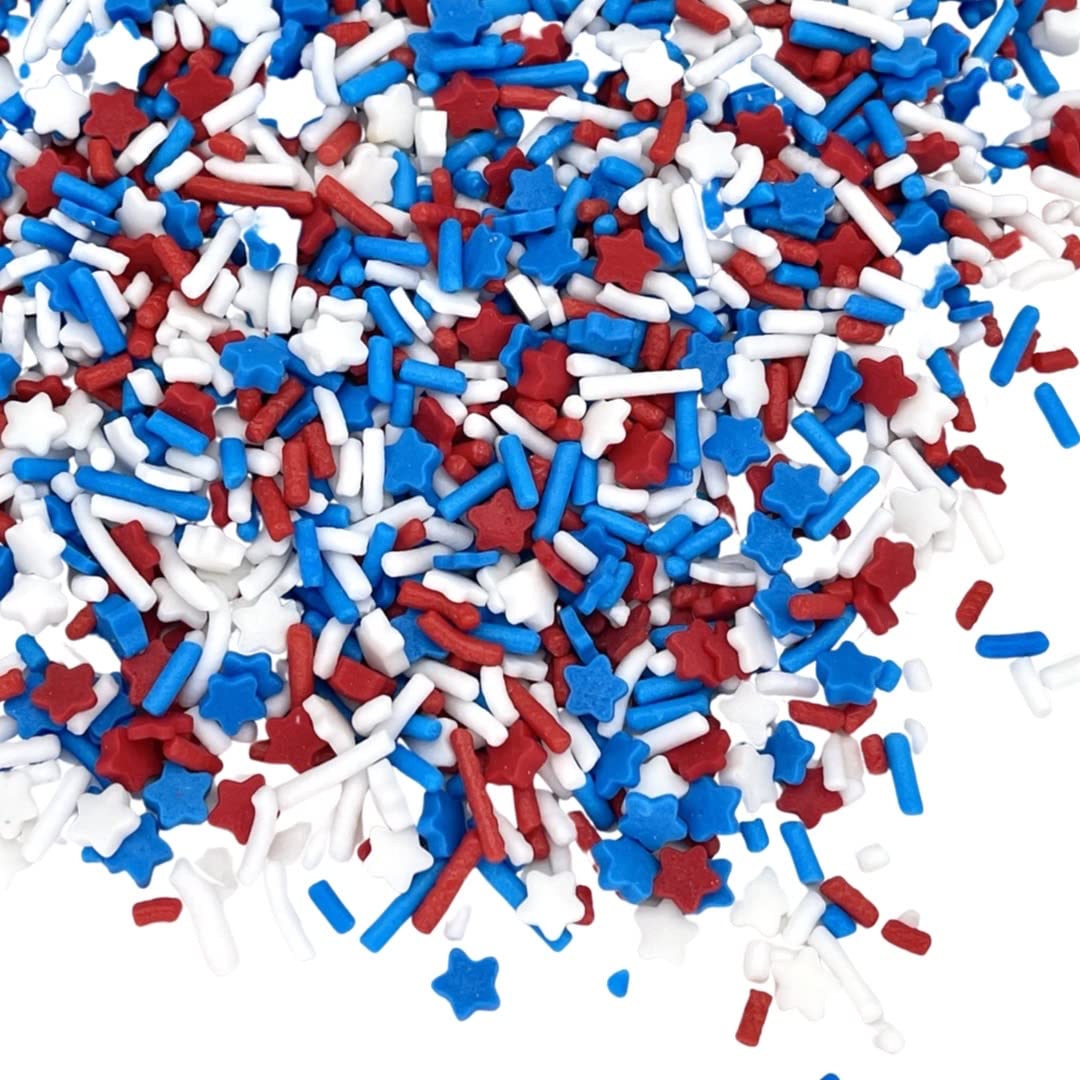 Sprinkles | Patriotic sprinkles | Red white and blue sprinkles | American sprinkles | Cookie sprinkles | July 4th sprinkles | Manvscakes |