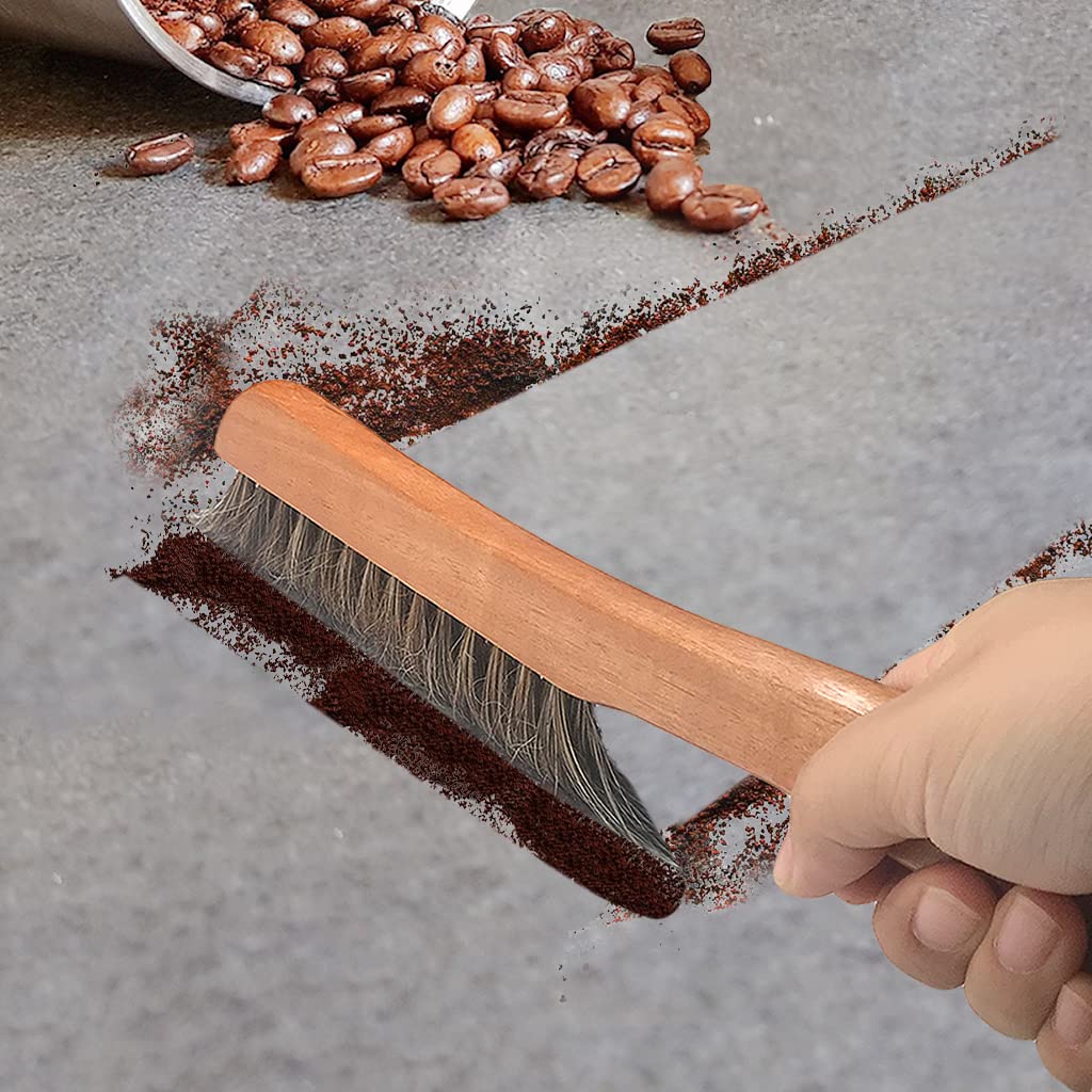 Counter Brush for Drafting, Patio, Bed, Fireplace, Woodworking, Outdoor Furniture Cleaning, Horsehair Shop Bench Brush, Wood Hand Broom Brush, 2