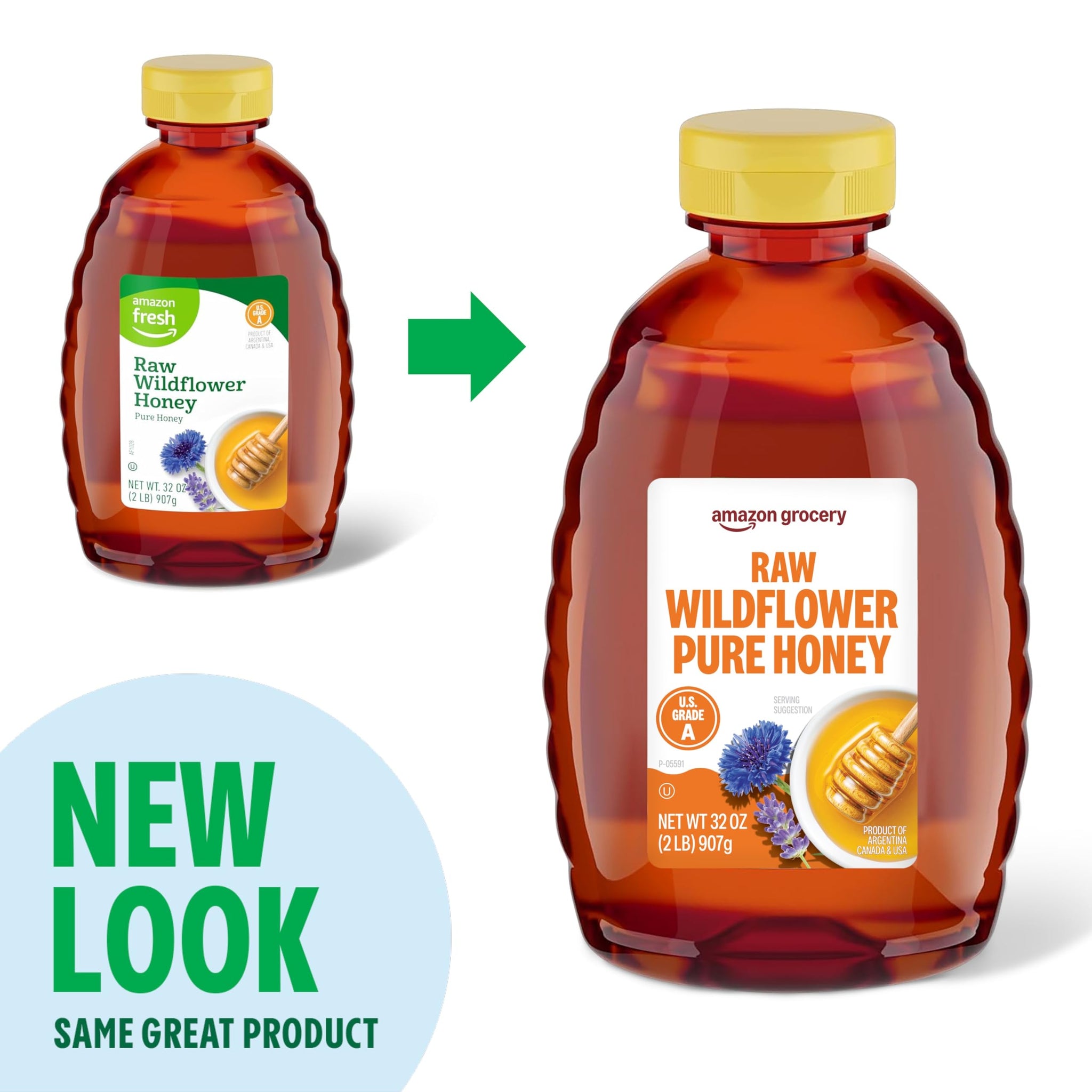 Amazon Grocery, Raw Wildflower Honey, 2 Lb