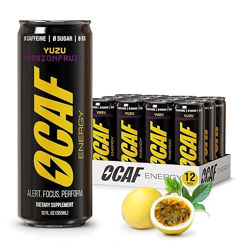 ØCAF Energy Paraxanthine Energy Drink - Caffeine Alternative, Sugar Free, Yuzu Passionfruit, Clean Focus & Alertness, No Jitters, No Crash