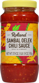Roland Foods Sambal Oelek Sauce, Specialty Imported Food, 17.9-Ounce Bottle, Pack of 12