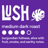 Ethical Bean Lush Medium Dark Roast Fairtrade Organic Whole Bean Coffee, 12 oz Bag