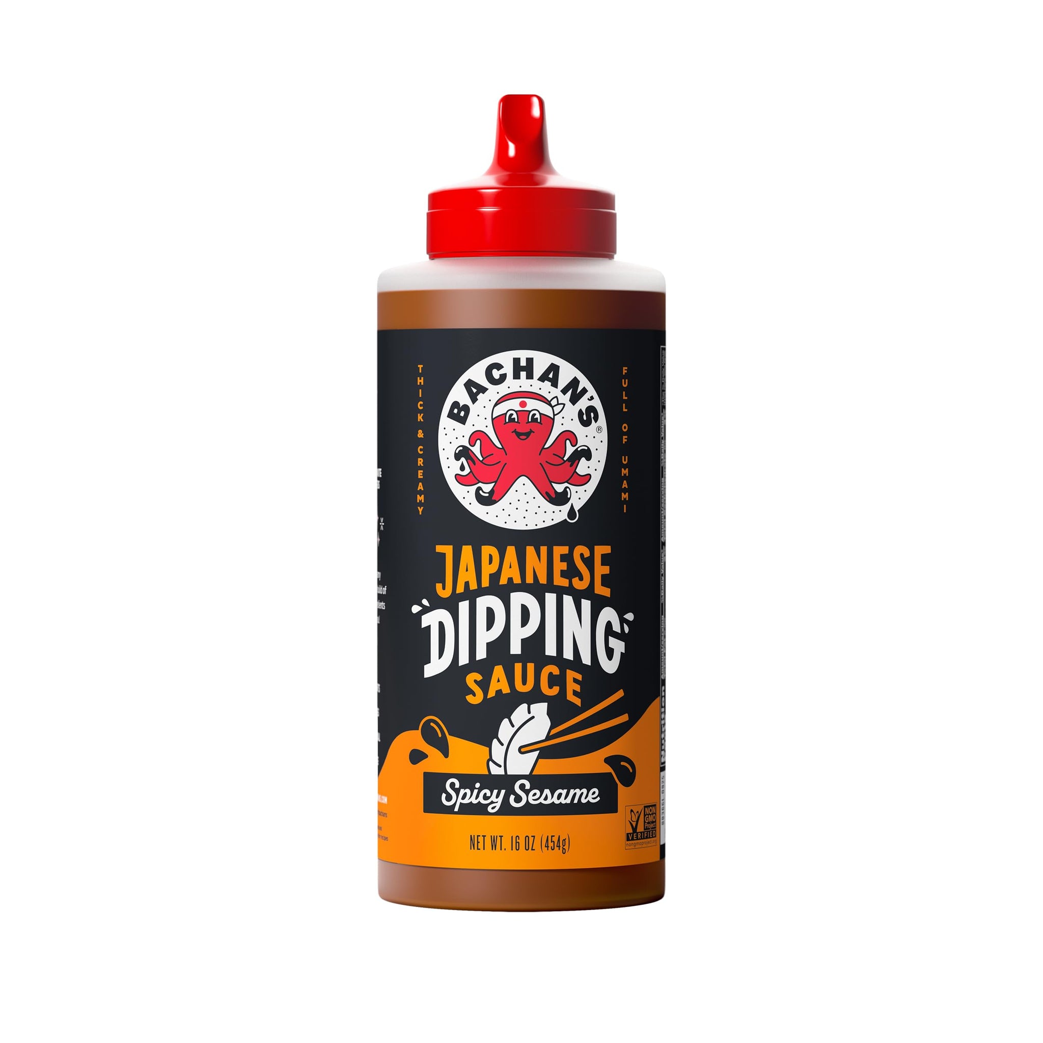Bachan's Japanese Dipping Sauce - Spicy Sesame, 16 Oz Bottle, Cold-Filled, Non GMO, No Preservatives, No Nut, Non Dairy, Vegan and BPA free. Dipping