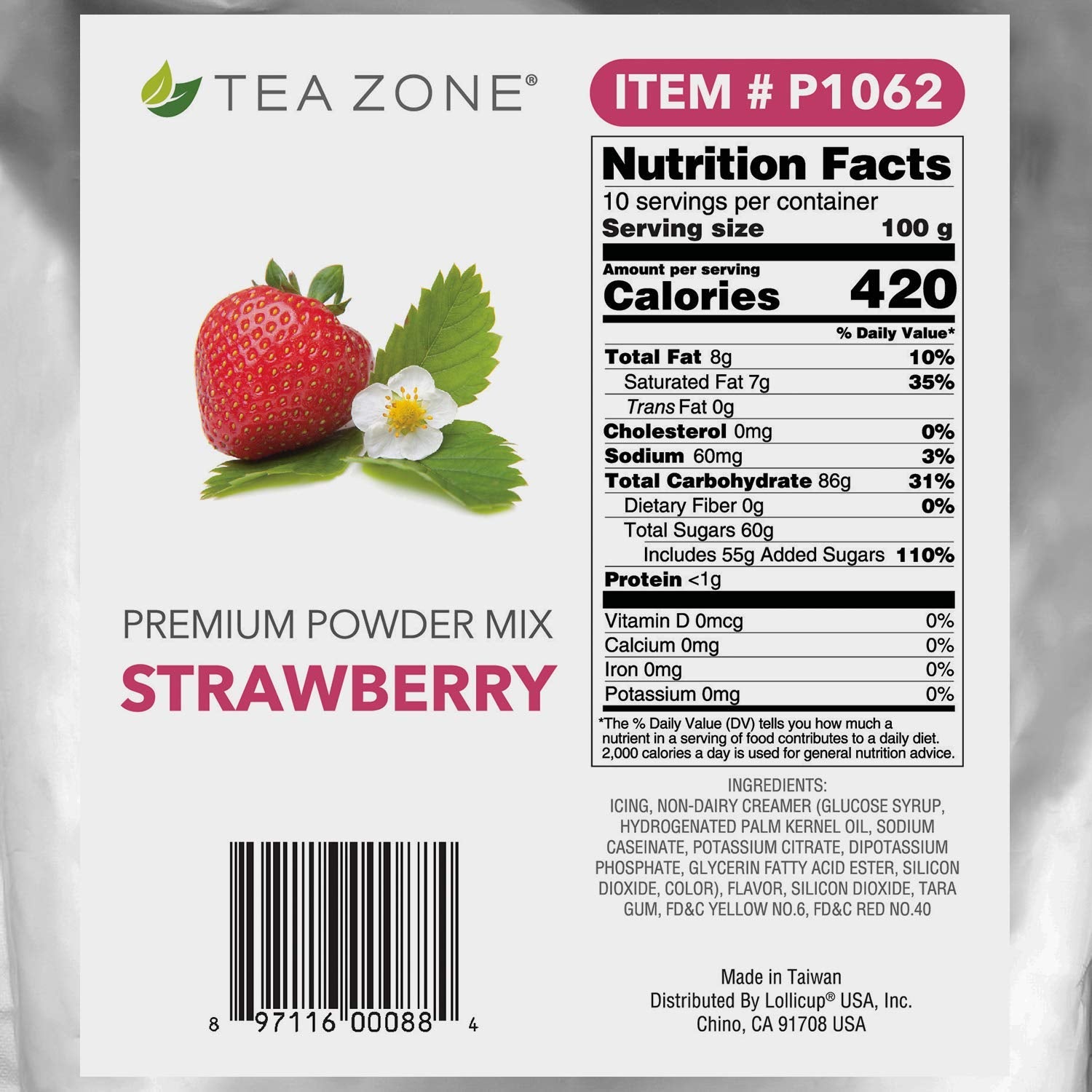 Tea Zone 2 lb Strawberry Powder