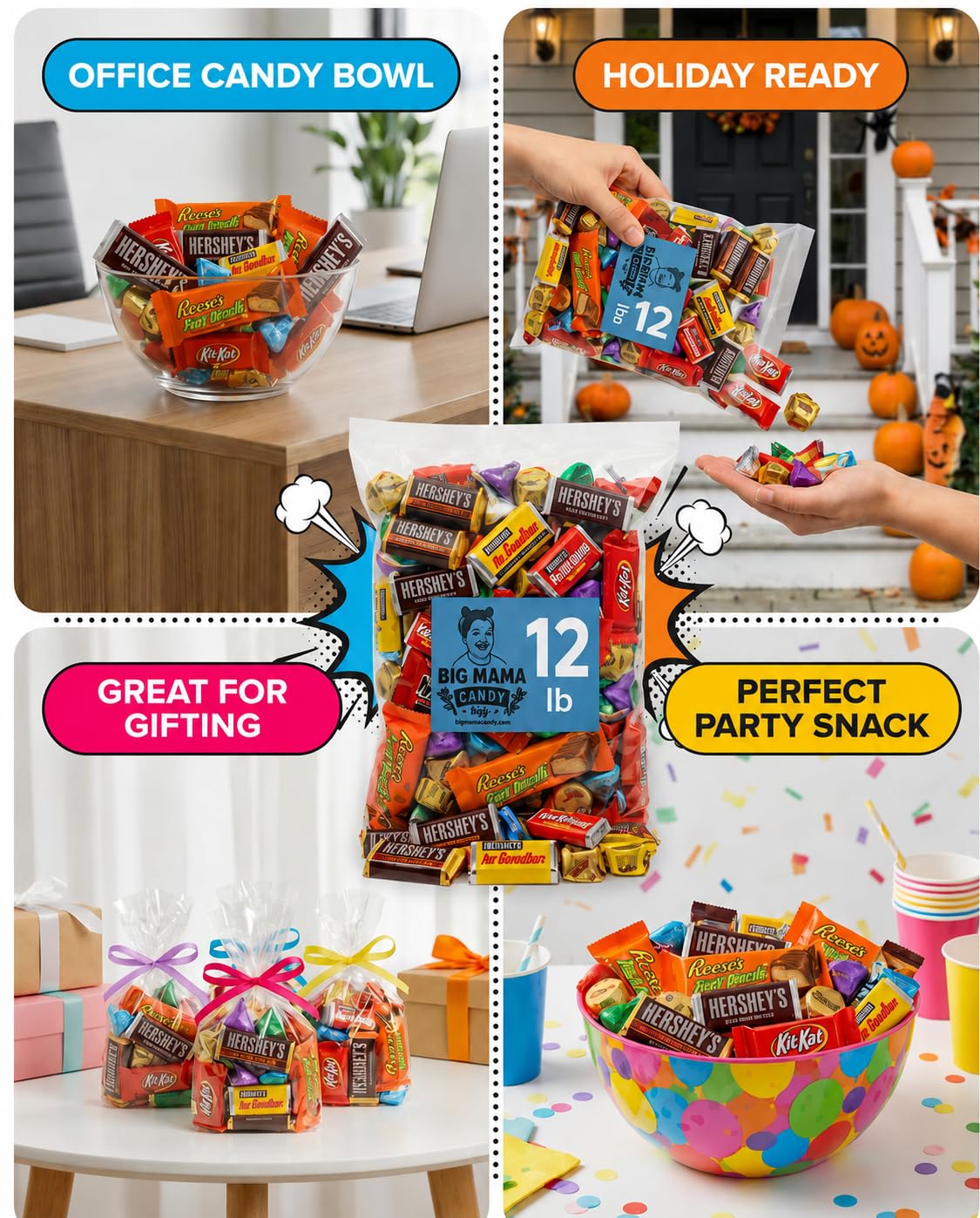 Big Mama Candy Chocolate Variety Pack 12 lb Bulk Individually Wrapped