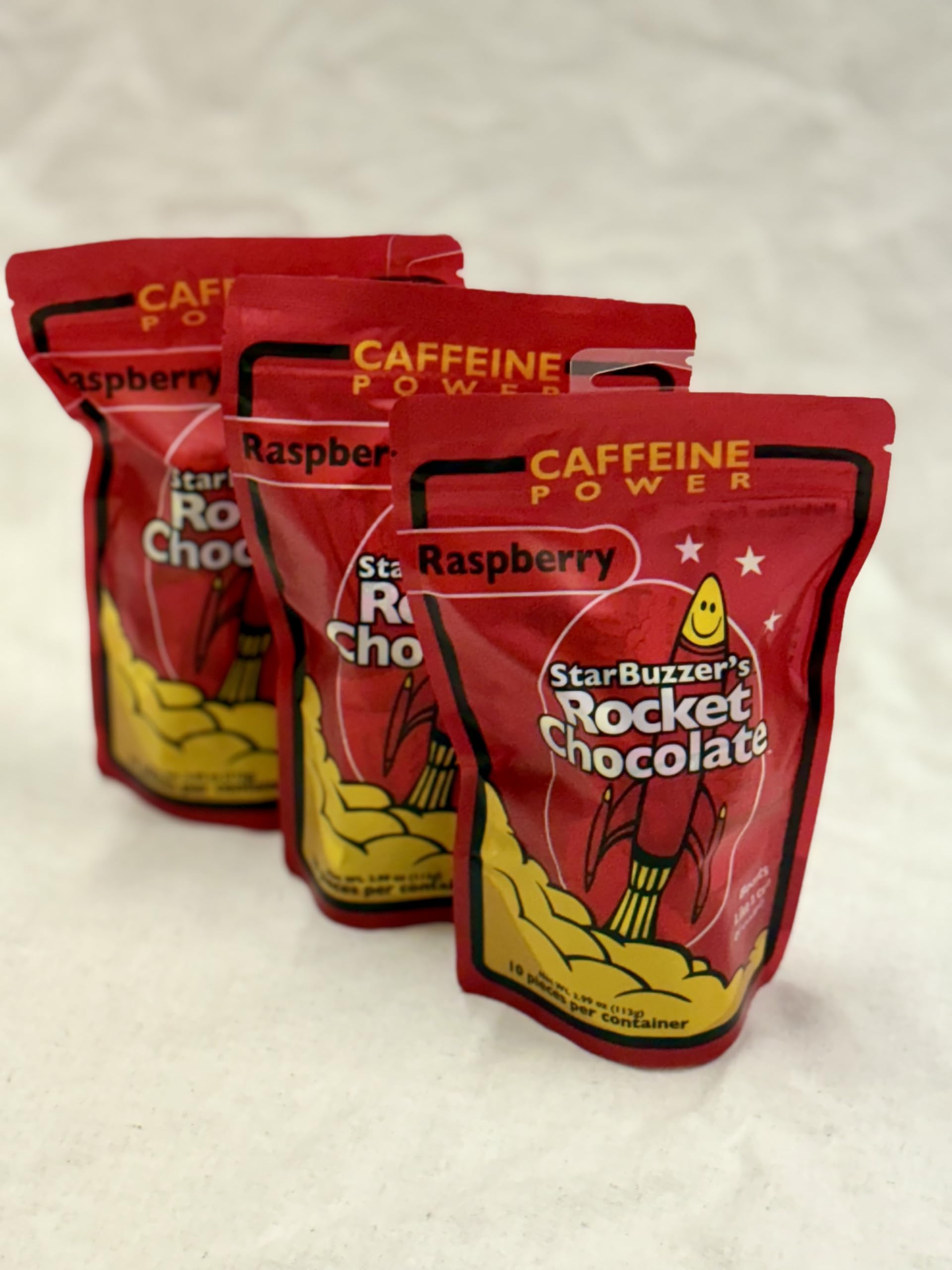 Rocket Chocolate Caffeinated Chocolate Truffles, 30 Count (Raspberry)