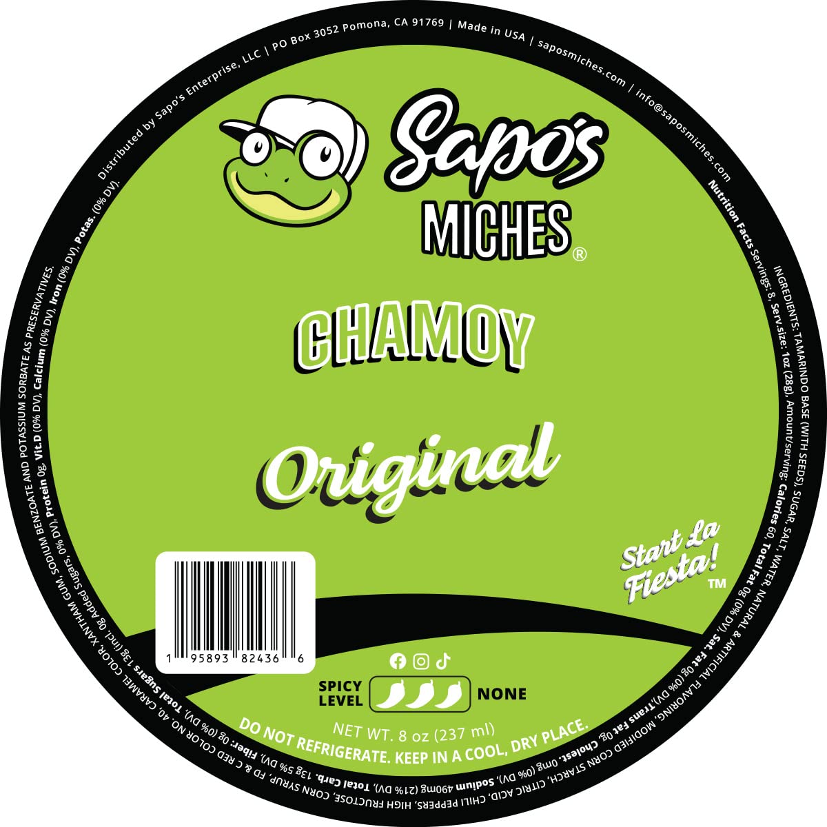 Sapo's Miches Chamoy Rim Dip - Tamarind Candy Sauce for Drinks, Micheladas & Cocktails, 8 oz (Original)