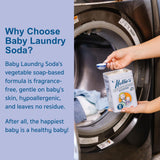 Nellie’s Baby Laundry Soda Tin - 80 Loads - Gentle Powdered Detergent for Delicate Fabrics - Fragrance-Free Formula - 80 Loads - Made in Canada
