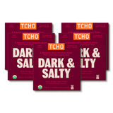 TCHO Dark & Salty 81% Dark Chocolate Bars (5 pack) |Plant Based, Organic & Fair Trade Certified Chocolate | Non GMO, Non-Dairy, Vegan, Soy Free (2.1oz