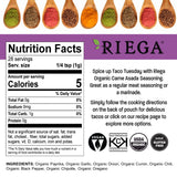 Riega Street Taco Seasoning, Organic Mexican Spice Blend for Cooking Authentic Meals, Carne Asada, 1 oz Packets, 8 Count