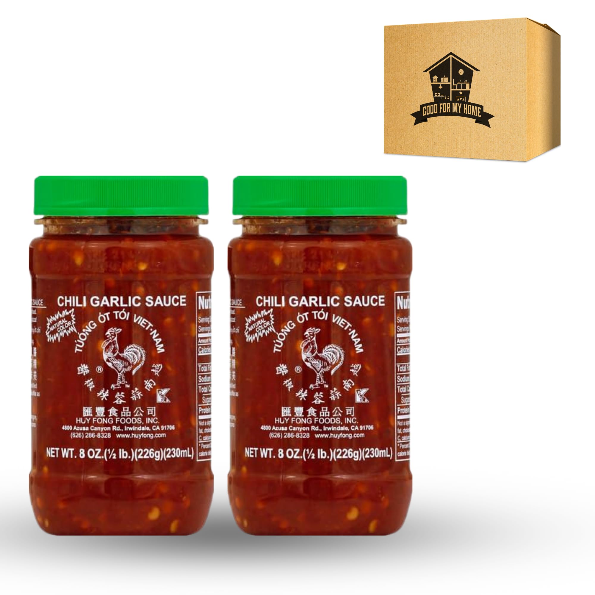 Asian Chili Sauce Bundle. Includes Two-18 Oz of Hoy Fong Chili Garlic Sauce Food Comes with Good For My Home Box! Sauces, Dipping, Marinades,