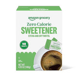 Amazon Grocery, Zero Calorie Stevia and Erythritol Sweetener Packets, 140 Ct