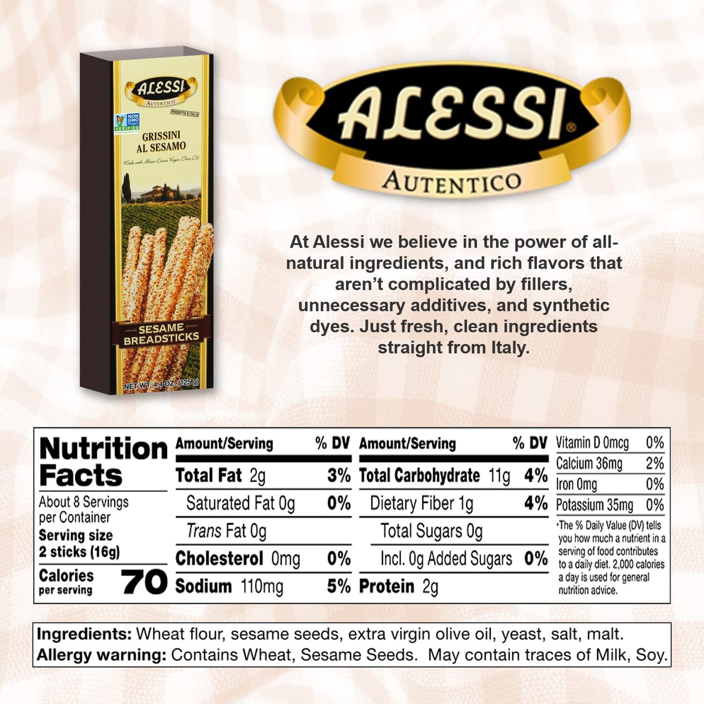 Alessi Sesame Breadsticks Boxes - 4.4 oz - 1pk