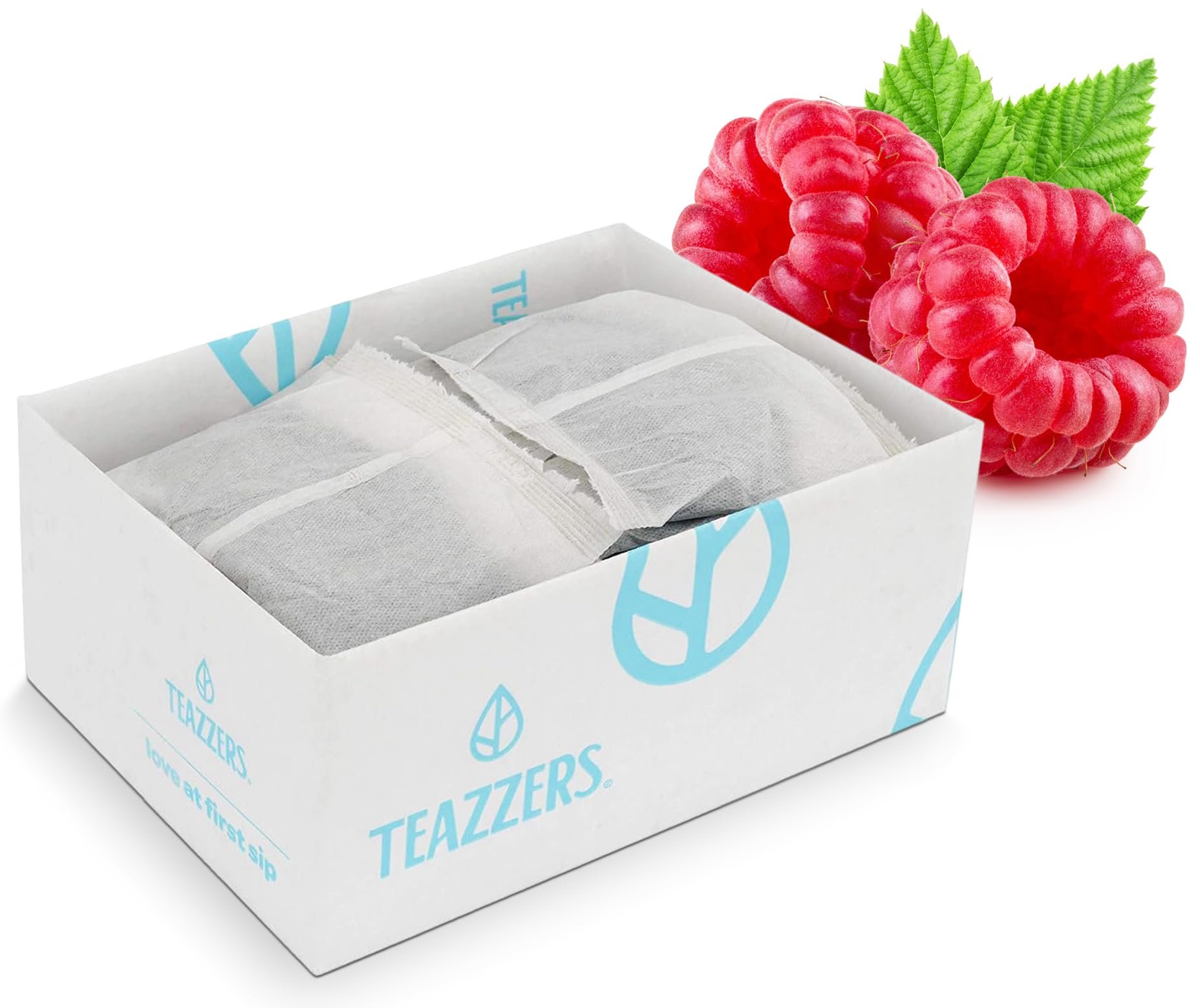 Teazzers Premium All Natural Raspberry Black Tea Bags - Great for Foodservice Commercial Ice Tea Brewers | Unsweetened USA-Made Bulk Tea