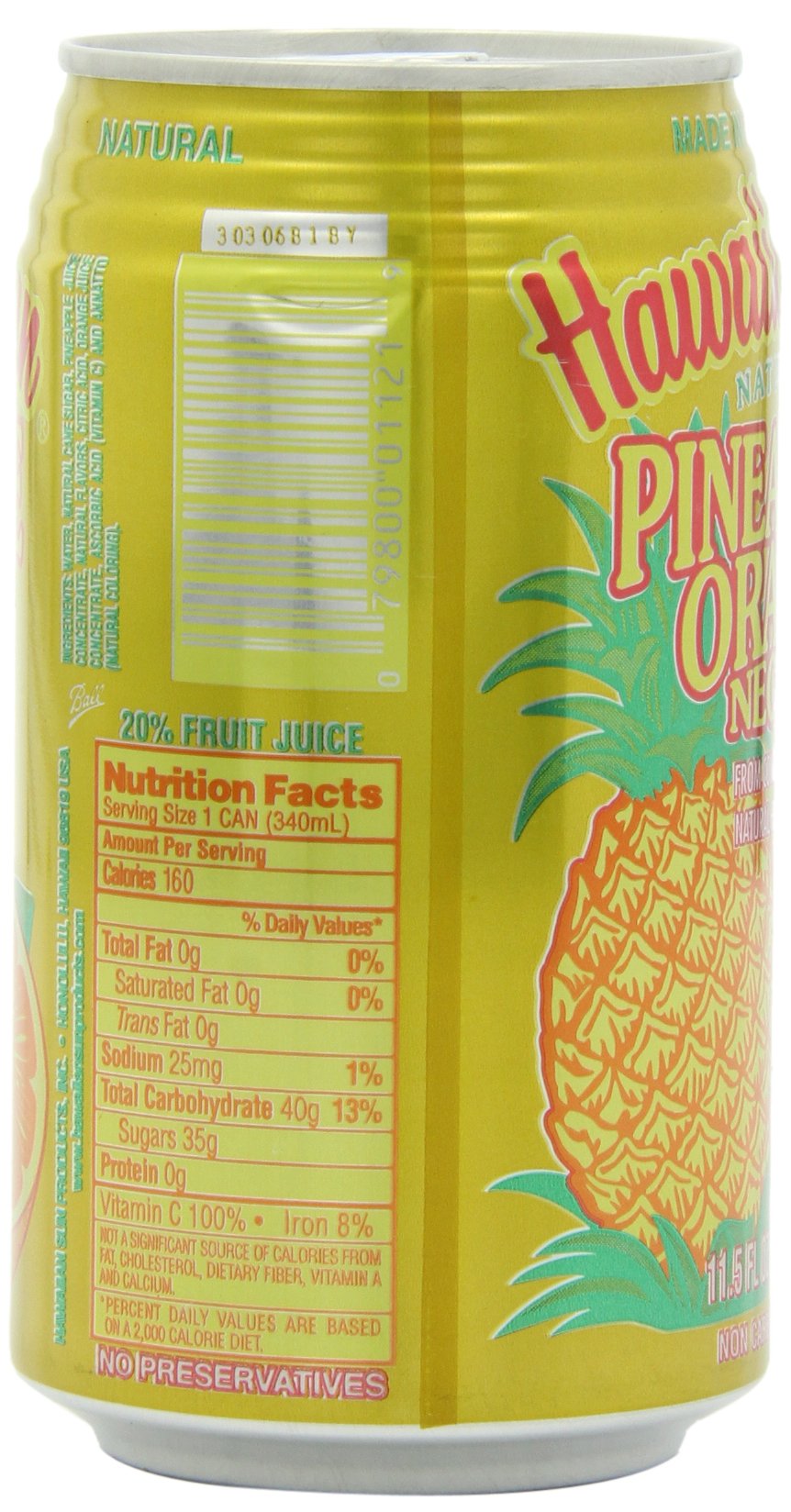 Hawaiian Sun Nectar, Pineapple-Orange, 11.5-Ounce (Pack of 6)