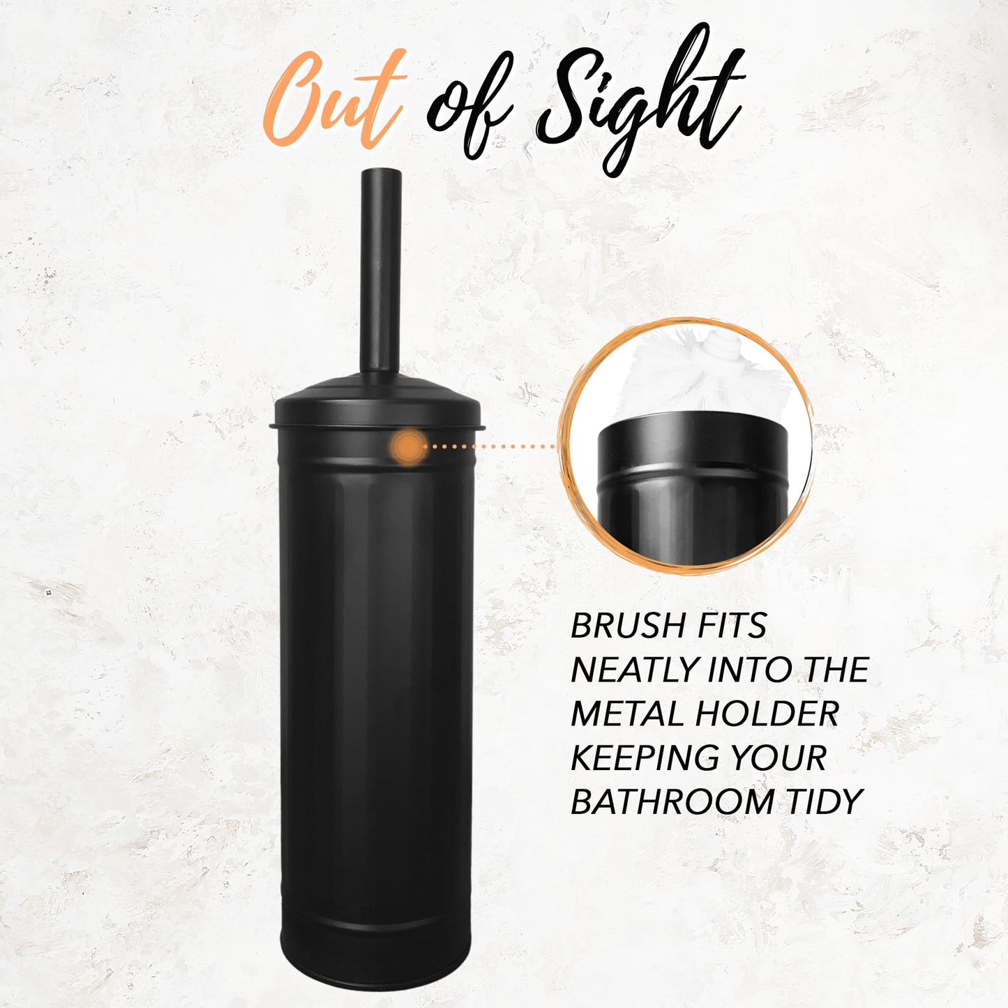 Autumn Alley Black Farmhouse Toilet Brush & Holder Set | Charming Compact Galvanized Farmhouse Bathroom Accessory for Rustic Decor | Modern Black