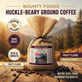 Montana Huckleberry Dessert Ground Coffee - 12 oz Rustic Western Style Burlap Bag from Bounty Foods All Natural Enjoy this Brew as an American
