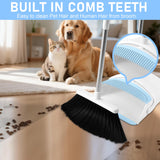 BSKLIN Broom and Dustpan Set for Home, 52-in Broom with Dustpan Combo with Dust Pan Teeth to Clean Pet Hair Long Handle Adjustable Broom for Kitchen
