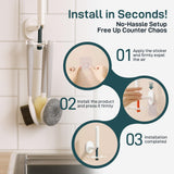 Steigullage Dish Brush with Handle,4-Pieces Dish Brush Set with Holder,Replaceable Brush Heads Long Handle Kitchen Scrubber,for Pots,Sink,Pans