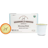 Grounds & Hounds Single Serve Organic Coffee Pods - Medium Roast Coffee K Cups, Recyclable Coffee Pods, Morning Walk Blend, 12 Count