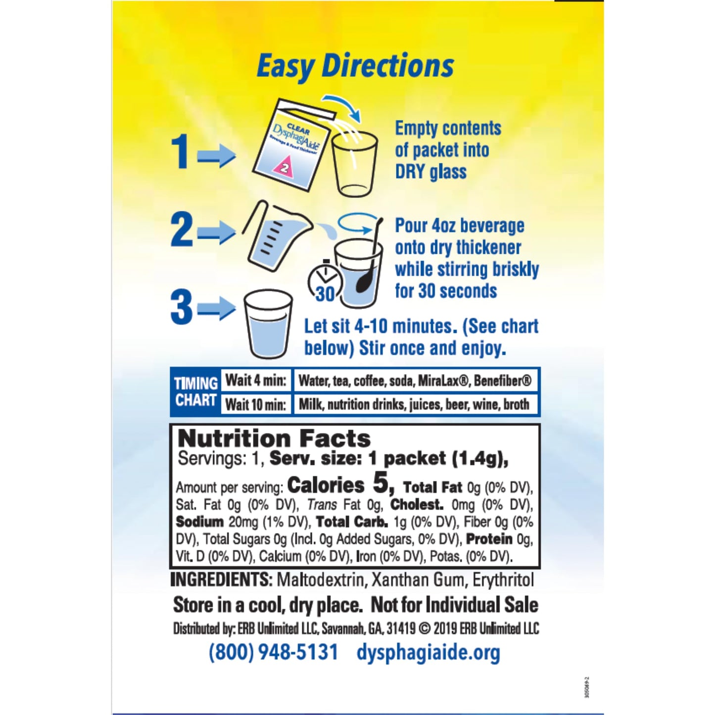 Clear DysphagiAide Thickener, Level 2 Mildly Thick (Nectar-Like) Single Serving Packets, 24 Count
