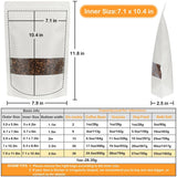 Blisstime 50 Pieces Resealable Bags for Small Business, White Kraft Paper Stand Up Pouches with Matte Window Reusable Heat Sealable Bags for Packaging