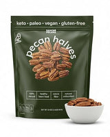 RANCHO PECANA - Natural Pecan Halves, 2 LB, Grain Free, Gluten Free, Non-GMO, Vegan Snack, Organic Nuts, Kosher, Keto, 3g Protein per 1 oz, Resealable