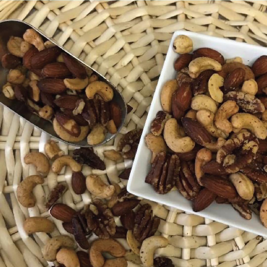 Germack® - Fancy Deluxe Mixed Nuts - Almonds, Cashews, Pecans and Filberts (Hazelnuts) - Roasted and Salted (36oz Jar)