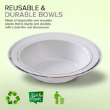 Stock Your Home Plastic Party Bowls (50 Pack) 12 Oz Elegant Disposable Dinnerware - Fancy Shatterproof Tableware for Catering, Holidays, Parties