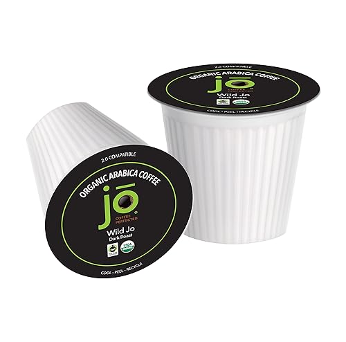 WILD JO: 24 Cups Dark French Roast Organic Coffee for Keurig K-Cup Compatible Brewers, Fresh Seal Single Serve Cups, Bold Strong Rich Wicked Good