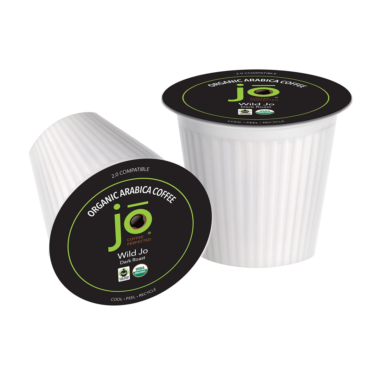 WILD JO: 24 Cups Dark French Roast Organic Coffee for Keurig K-Cup Compatible Brewers, Fresh Seal Single Serve Cups, Bold Strong Rich Wicked Good