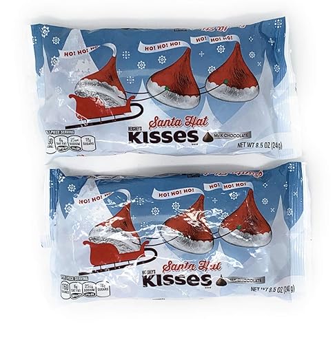 Kisses Milk Chocolate Holiday Santa Hat 8 oz (Pack of 2)