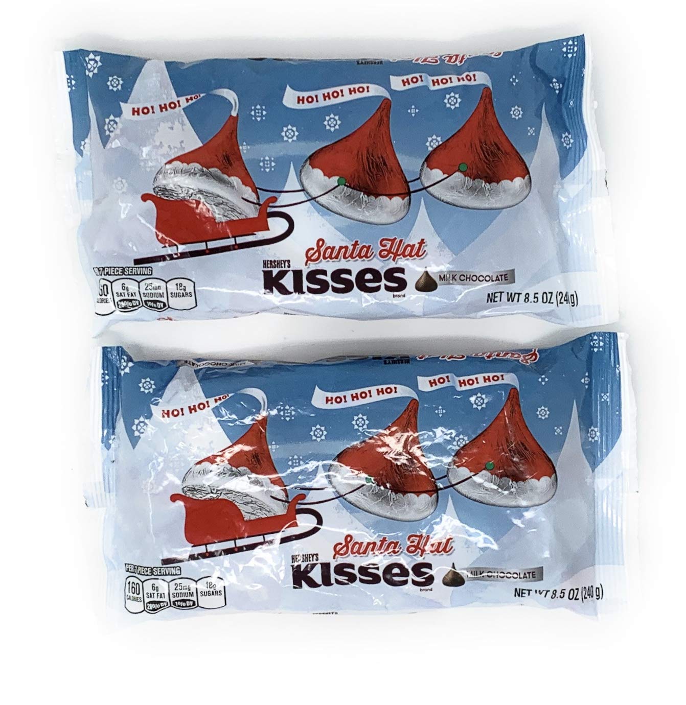 Kisses Milk Chocolate Holiday Santa Hat 8 oz (Pack of 2)